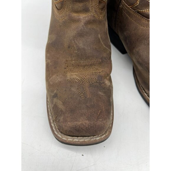 Masterson Boot Womens Cowboy Boots Size 6.5M Brown Leather Square Toe Western - Picture 3 of 16